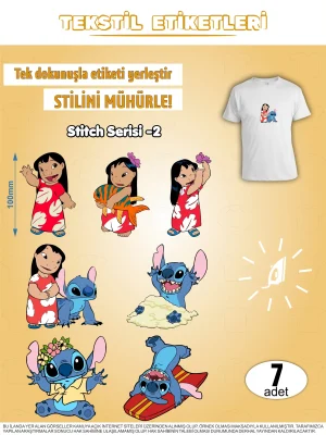 Stitch Serisi -2 Ütü ile Yapışan Kıyafet Etiketi 7Li Set